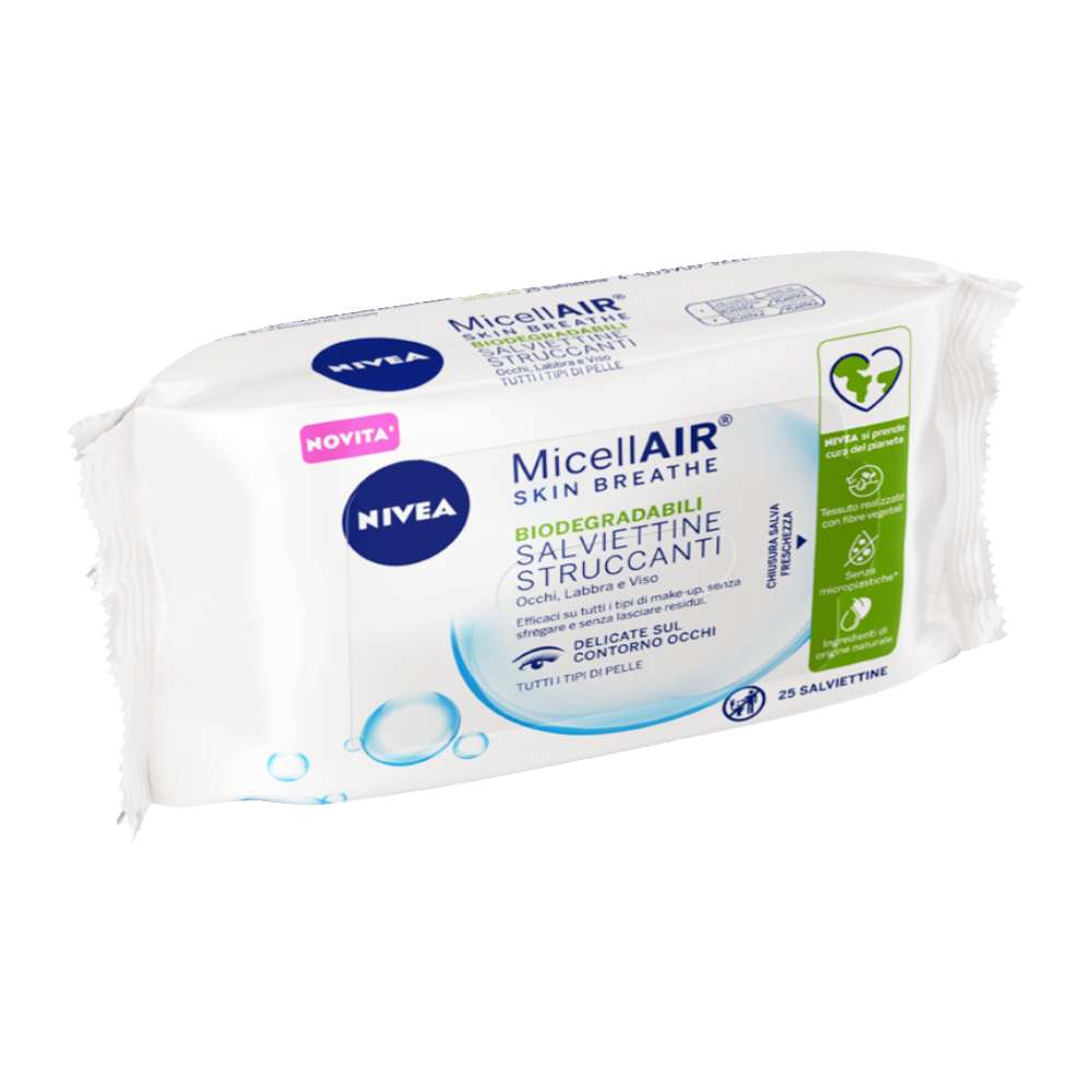 NIVEA SALVIETTINE STRUCCANTI MICELLAIR 3 IN 1 - 25 pz