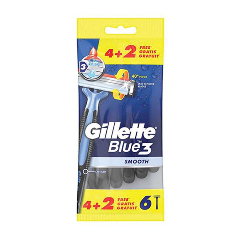 GILLETTE BLUE 3 SMOOTH - RASOI TRIPLA LAMA - 6 pz
