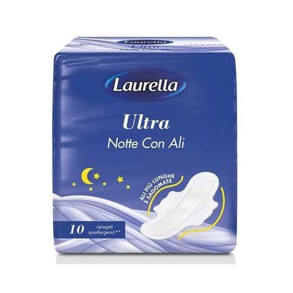 LAURELLA ULTRA ASSORBENTI NOTTE IPOALLERGENICI CON ALI - 10pz