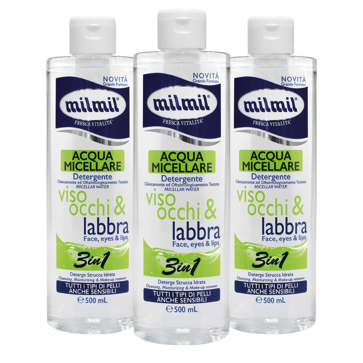 MILMIL ACQUA MICELLARE 3in1 VISO OCCHI LABBRA - 500 ml