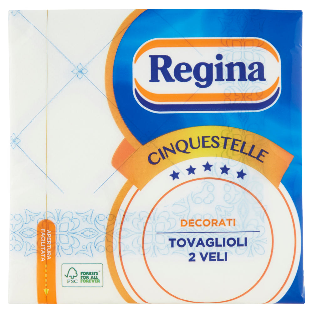 REGINA CINQUESTELLE TOVAGLIOLI DECORATI 2 VELI - 38x38cm - 43pz