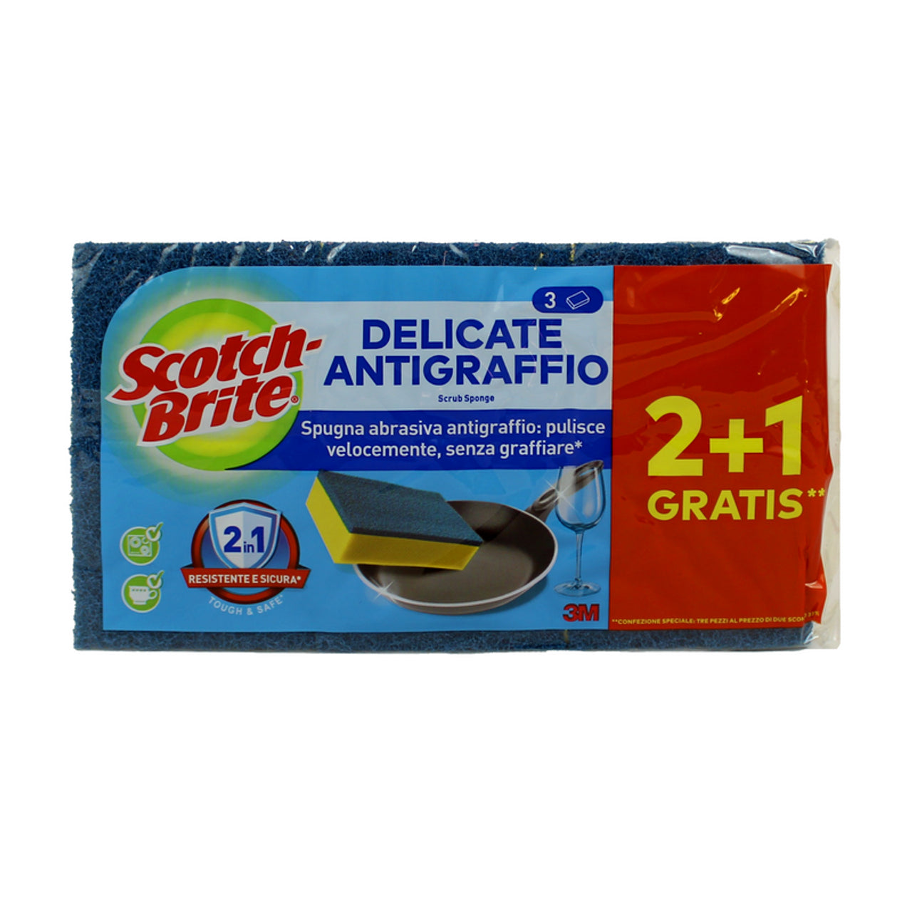 SCOTCH BRITE SPUGNE DELICATE ANTIGRAFFIO - 3 pz