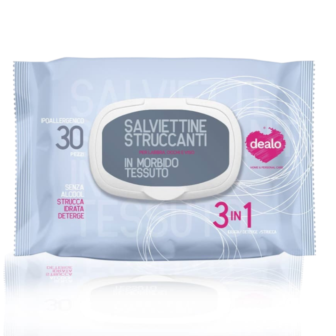 DEALO SALVIETTE STRUCCANTI 3 IN 1 - MORBIDO TESSUTO - 30pz