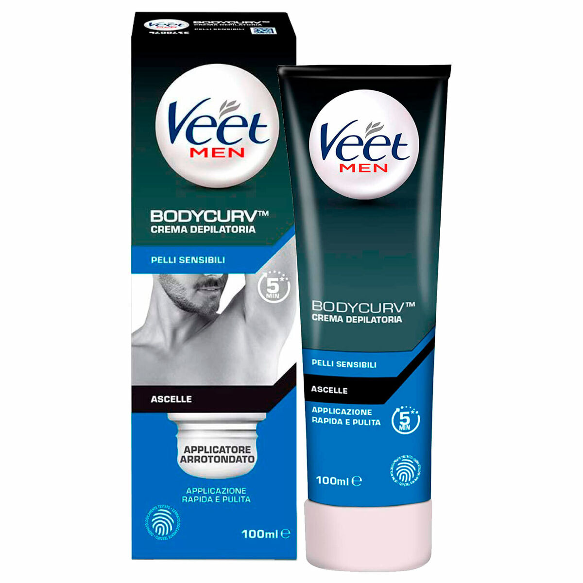 VEET MEN CREMA DEPILATORIA CON APPLICATORE ARROTONDATO - ASCELLE - 100ml