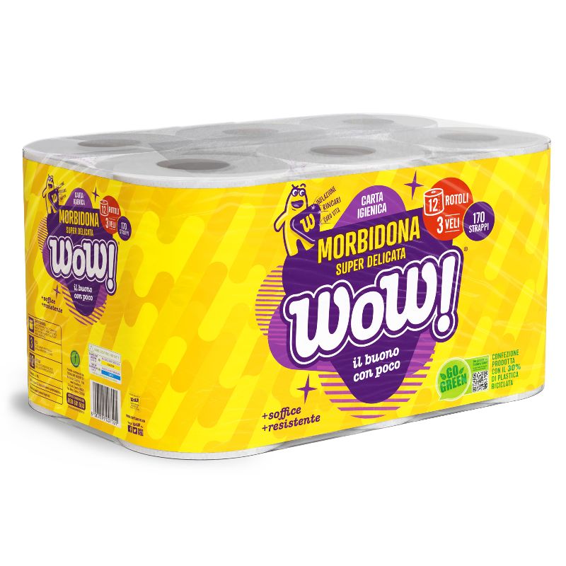 WOW CARTA IGIENICA MORBIDONA 3 VELI - 12 ROTOLI