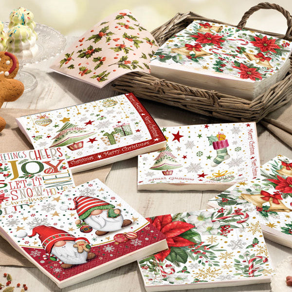 BIBO TOVAGLIOLI DI NATALE DOPPIO VELO - 20 pz