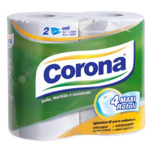 CORONA CARTA IGIENICA DOPPIO VELO - 4 MAXI ROTOLI