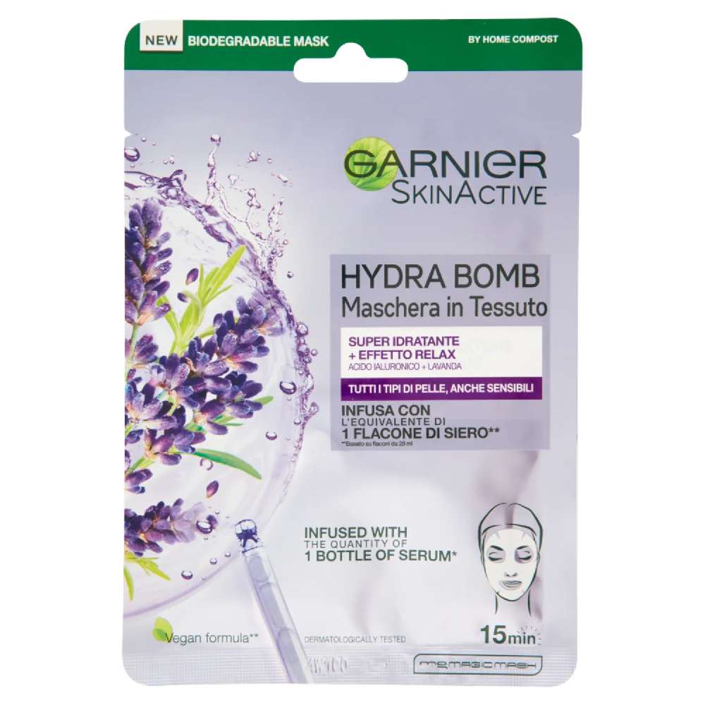 GARNIER SKINACTIVE MASCHERA HYDRA BOMB - EFFETTO RELAX - LAVANDA