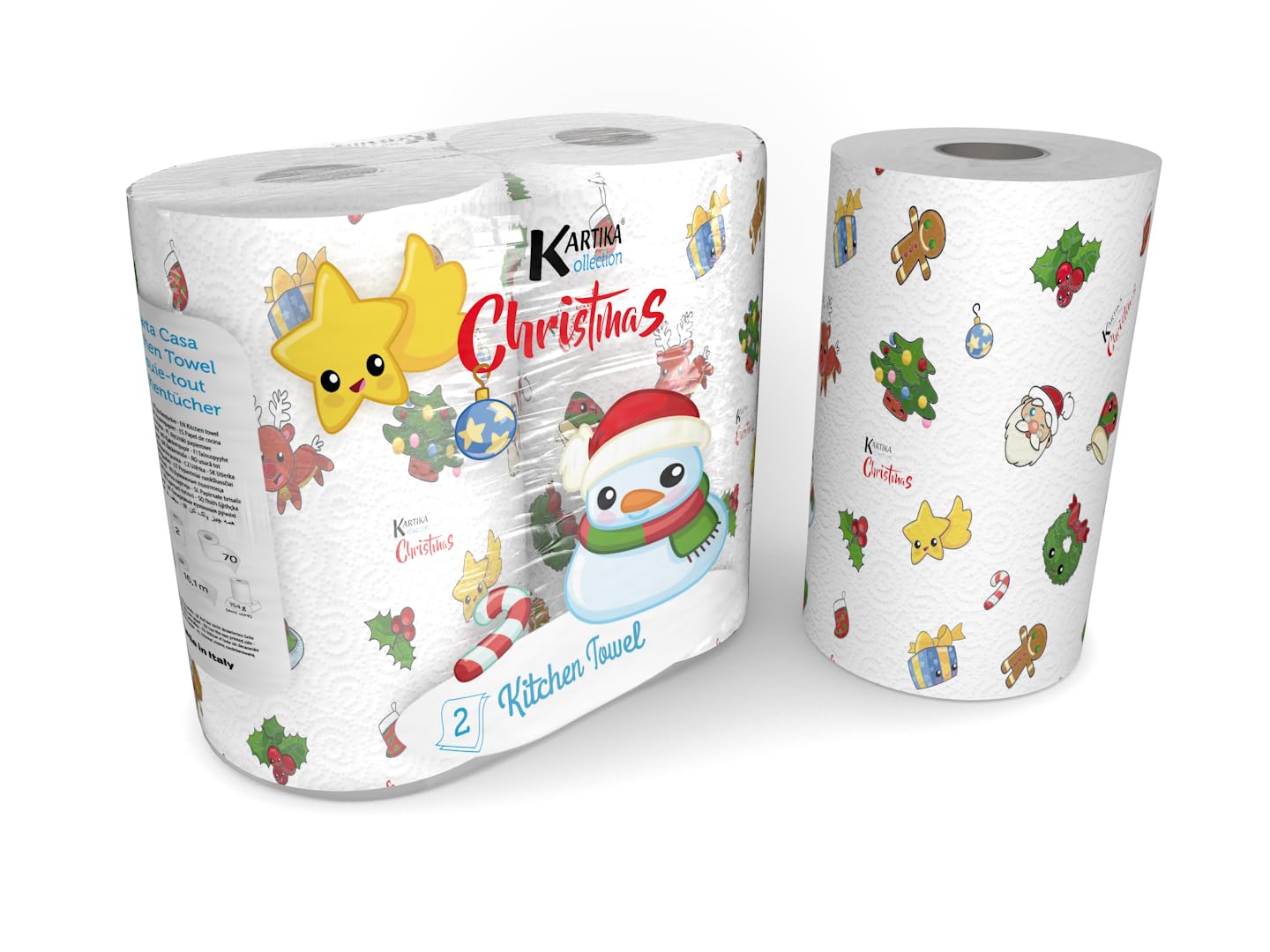 KARTIKA CHRISTMAS CARTA ASCIUGATUTTO DI NATALE - 2 ROTOLI