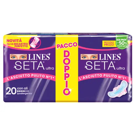 LINES SETA ULTRA ASSORBENTI IPOALLERGENICI CON ALI - 10/20pz