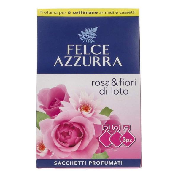 FELCE AZZURRA SACCHETTI PROFUMATI - ROSA E FIORI DI LOTO - 3 pz