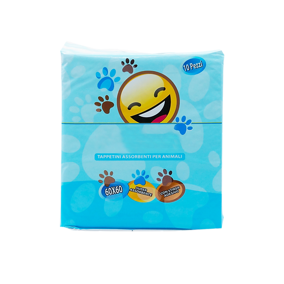 SMILE TAPPETINI ASSORBENTI PER ANIMALI CON ADESIVO - 60x60cm 10pz