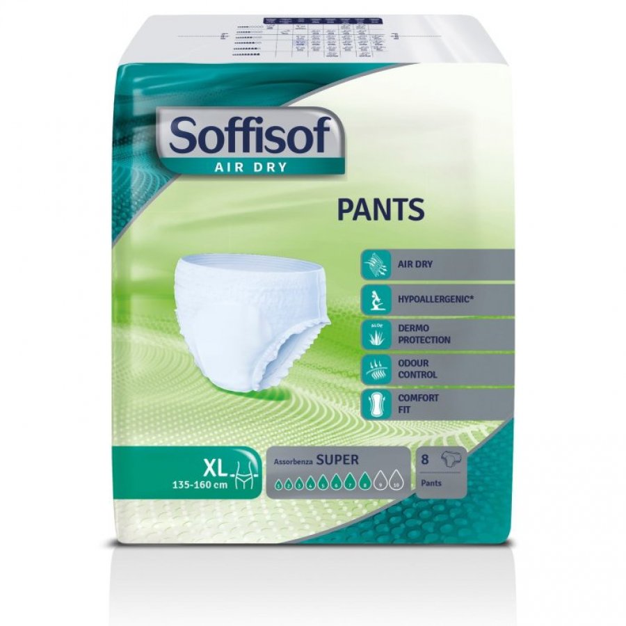 SOFFISOF PANTS AIR DRY PANNOLONI A MUTANDINA ASSORBENZA SUPER - 8pz