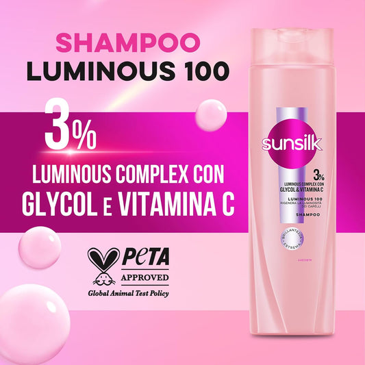 SUNSILK SHAMPOO 3% GLYCOL & VITAMINA C - BRILLANTEZZA ESTREMA 250ml