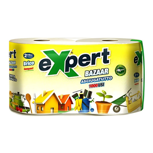 EXPERT BAZAAR 2 ROTOLI ASCIUGATUTTO MULTIUSO DOPPIO VELO