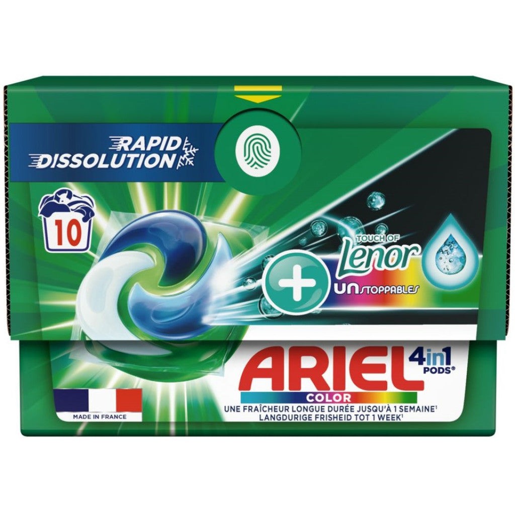 ARIEL LAVATRICE + LENOR UNSTOPPABLES - 10 PODS - COLORATI