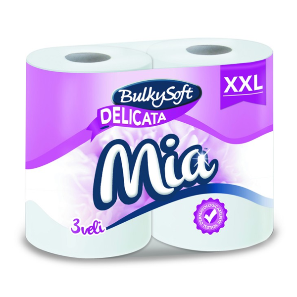 BULKYSOFT MIA CARTA IGIENICA DELICATA 3 VELI - 4 ROTOLI XXL
