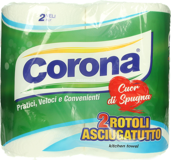 CORONA CARTA ASCIUGATUTTO DOPPIO VELO - 2 ROTOLI