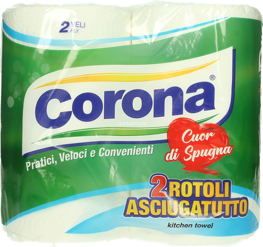 CORONA CARTA ASCIUGATUTTO DOPPIO VELO - 2 ROTOLI