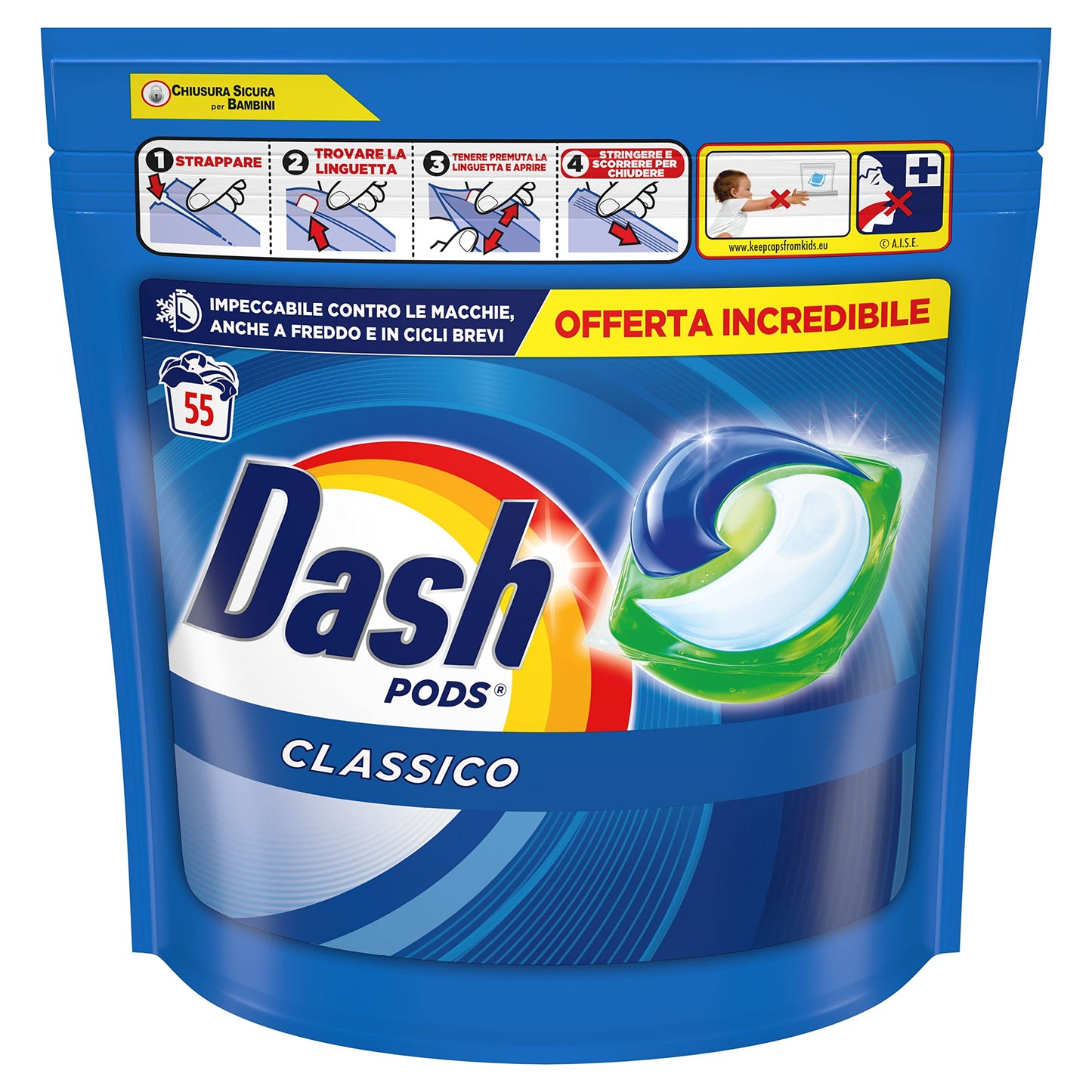 DASH PODS 5 AZIONI PER LAVATRICE - 55 PODS