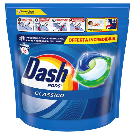 DASH PODS 5 AZIONI PER LAVATRICE - 55 PODS