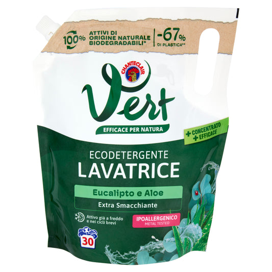 CHANTECLAIR VERT ECODETERGENTE LAVATRICE RICARICA EUCALIPTO E ALOE - 30 LAVAGGI