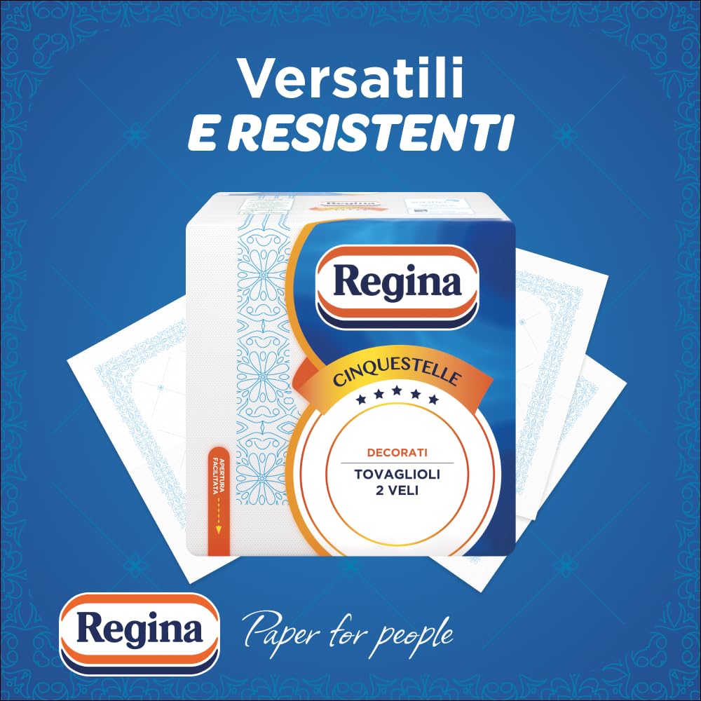 REGINA CINQUESTELLE TOVAGLIOLI DECORATI 2 VELI - 38x38cm - 43pz