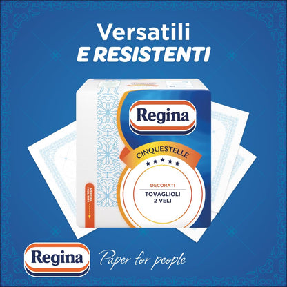 REGINA CINQUESTELLE TOVAGLIOLI DECORATI 2 VELI - 38x38cm - 43pz
