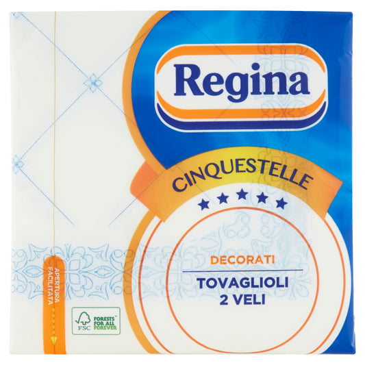 REGINA CINQUESTELLE TOVAGLIOLI DECORATI 2 VELI - 38x38cm - 43pz