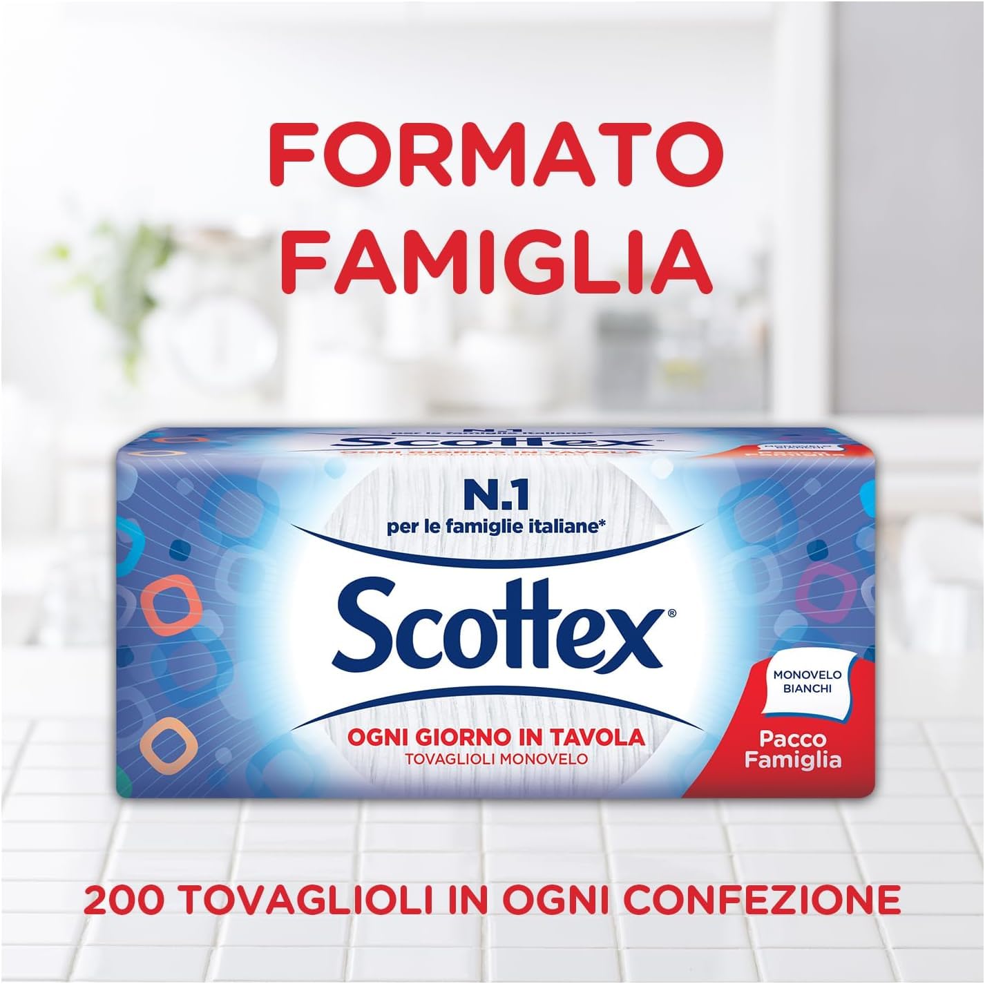 SCOTTEX TOVAGLIOLI MONOVELO - PACCO FAMIGLIA 200pz