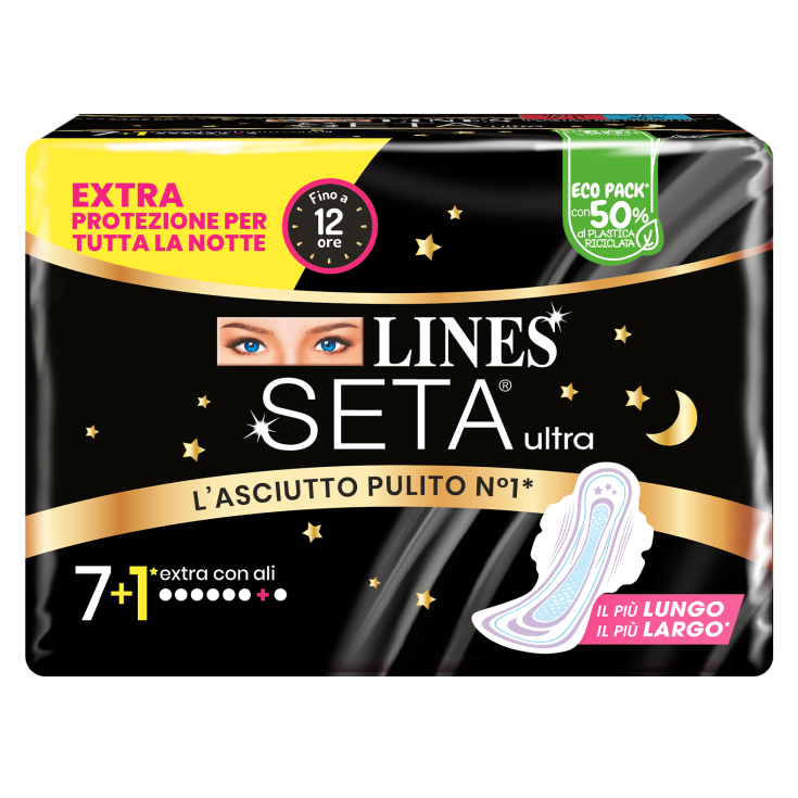 LINES SETA ULTRA ASSORBENTI CON ALI EXTRA PROTEZIONE - 8pz