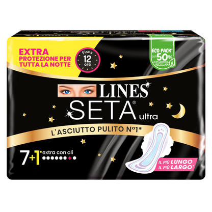 LINES SETA ULTRA ASSORBENTI CON ALI EXTRA PROTEZIONE - 8pz