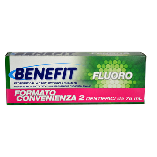 BENEFIT DENTIFRICIO FLUORO - FORMATO CONVENIENZA 2 TUBI DA 75ml