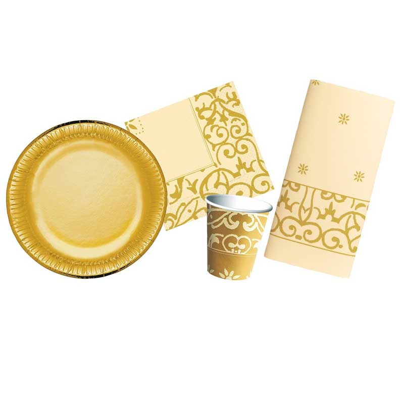 BIBO TOVAGLIOLI CON DECORAZIONI ORO 2 VELI - 20 PZ