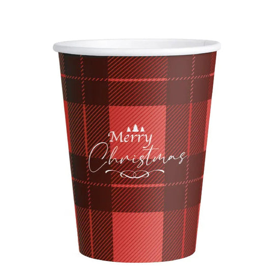 LULÙ BIO CHRISTMAS BICCHIERI ROSSI RICICLABILI DI NATALE - 50 pz