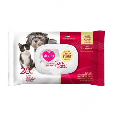 DEALO SALVIETTINE POCKET PER CANI E GATTI - 20pz