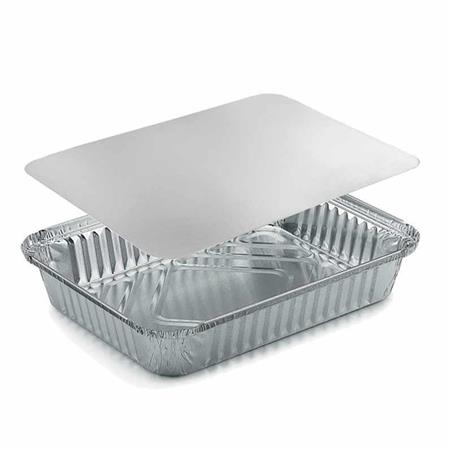 FOLì VASCHETTE ALLUMINIO CON COPERCHIO 2 PORZIONI - 2 pz