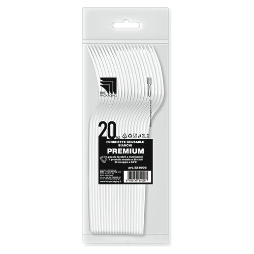 FORCHETTE PLASTICA BIANCHE PREMIUM - 20pz / 100pz
