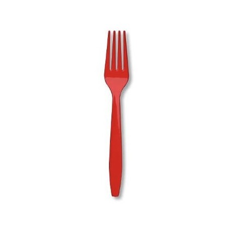 FORCHETTE PLASTICA ROSSE - 20pz