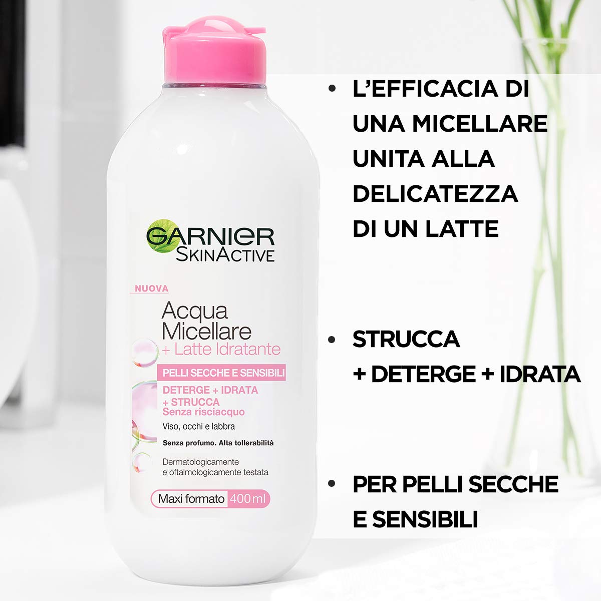 GARNIER ACQUA MICELLARE + LATTE IDRATANTE 400ml