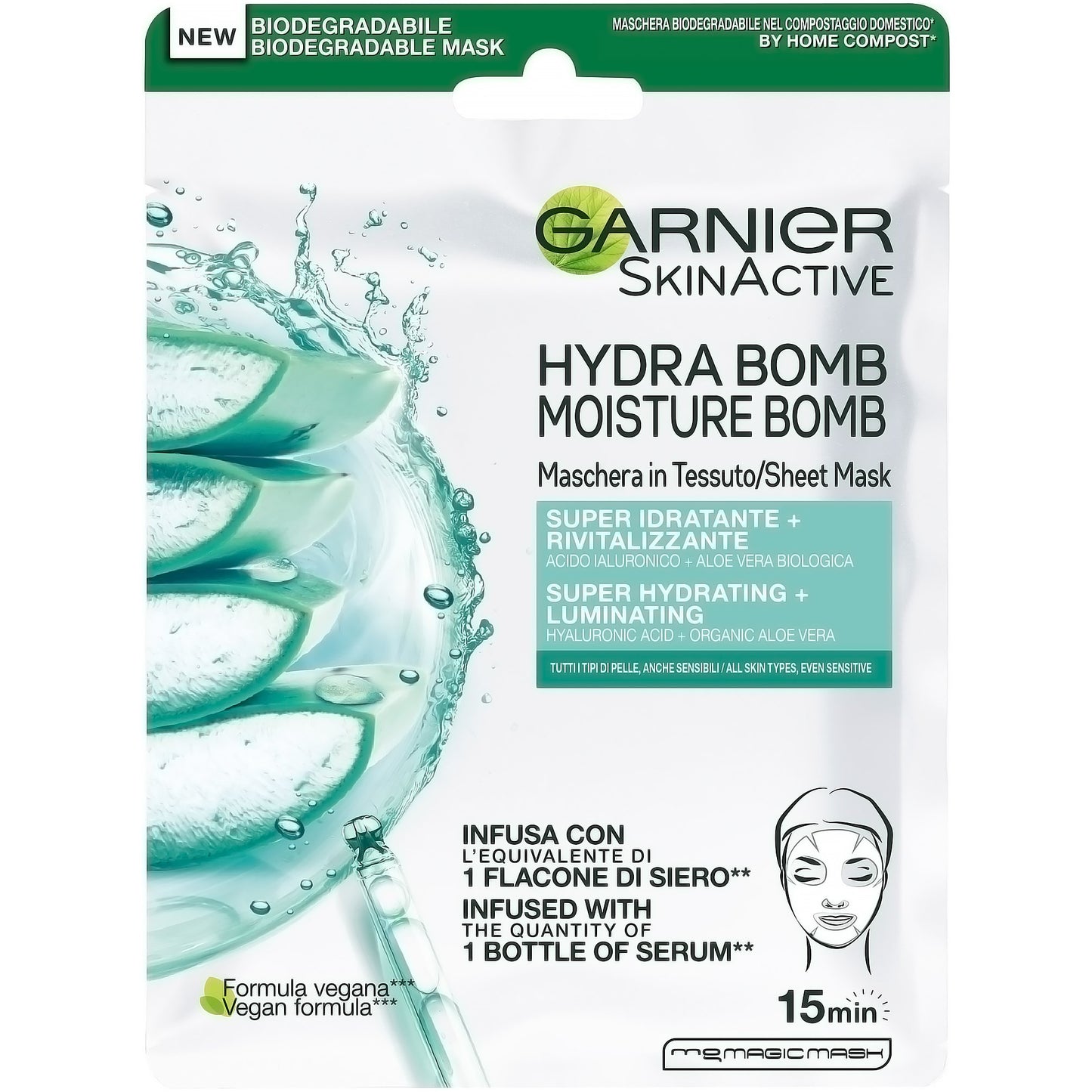 GARNIER SKINACTIVE MASCHERA MOISTURE BOMB - RIVITALIZZANTE - ALOE VERA