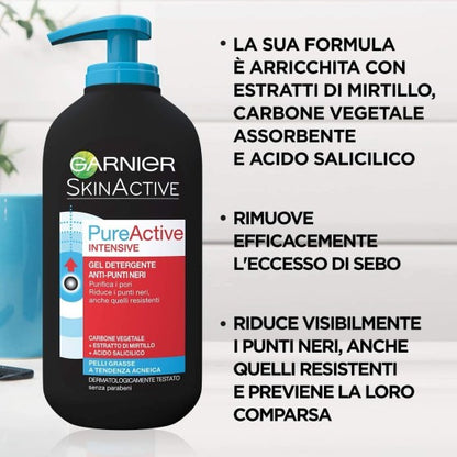 GARNIER PURE ACTIVE GEL DETERGENTE CARBONE - 250 ml