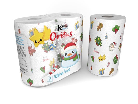 KARTIKA CHRISTMAS CARTA ASCIUGATUTTO DI NATALE - 2 ROTOLI