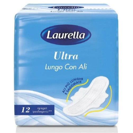 LAURELLA ULTRA ASSORBENTE IPOALLERGENICO LUNGO CON ALI - 12pz