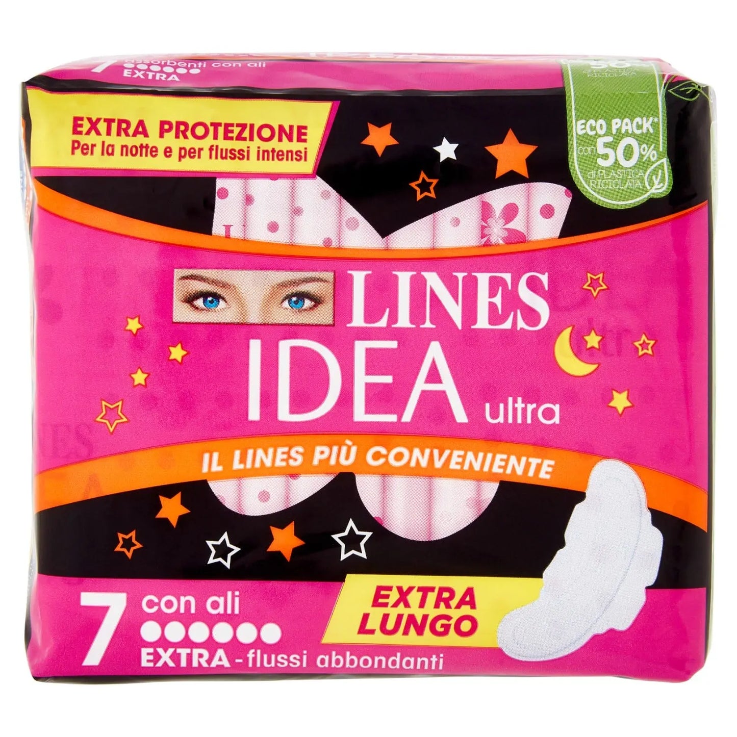 LINES IDEA ULTRA - ASSORBENTI EXTRA LUNGHI CON ALI - 7pz