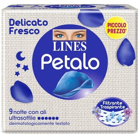 LINES PETALO ASSORBENTI NOTTE IPOALLERGENICI CON ALI - 9pz