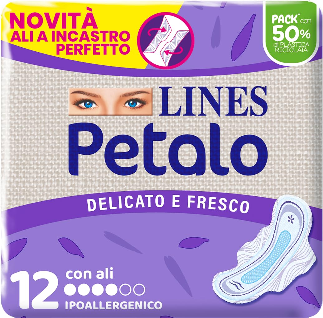 LINES PETALO ASSORBENTI IPOALLERGENICI CON ALI - 12pz