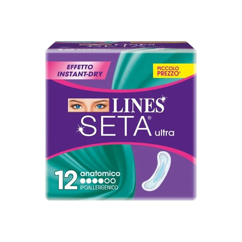 LINES SETA ULTRA ASSORBENTI ANATOMICI IPOALLERGENICI - 12pz