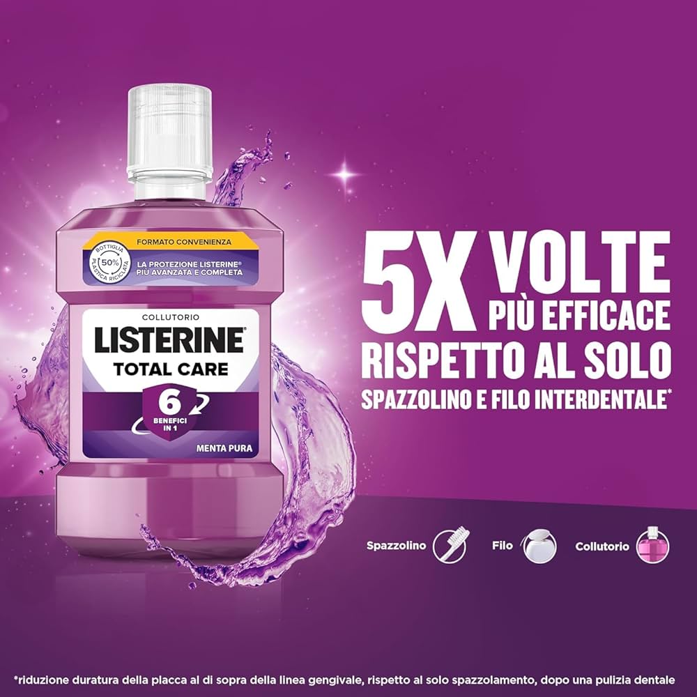LISTERINE TOTAL CARE MENTA PURA - 500ml / 1L
