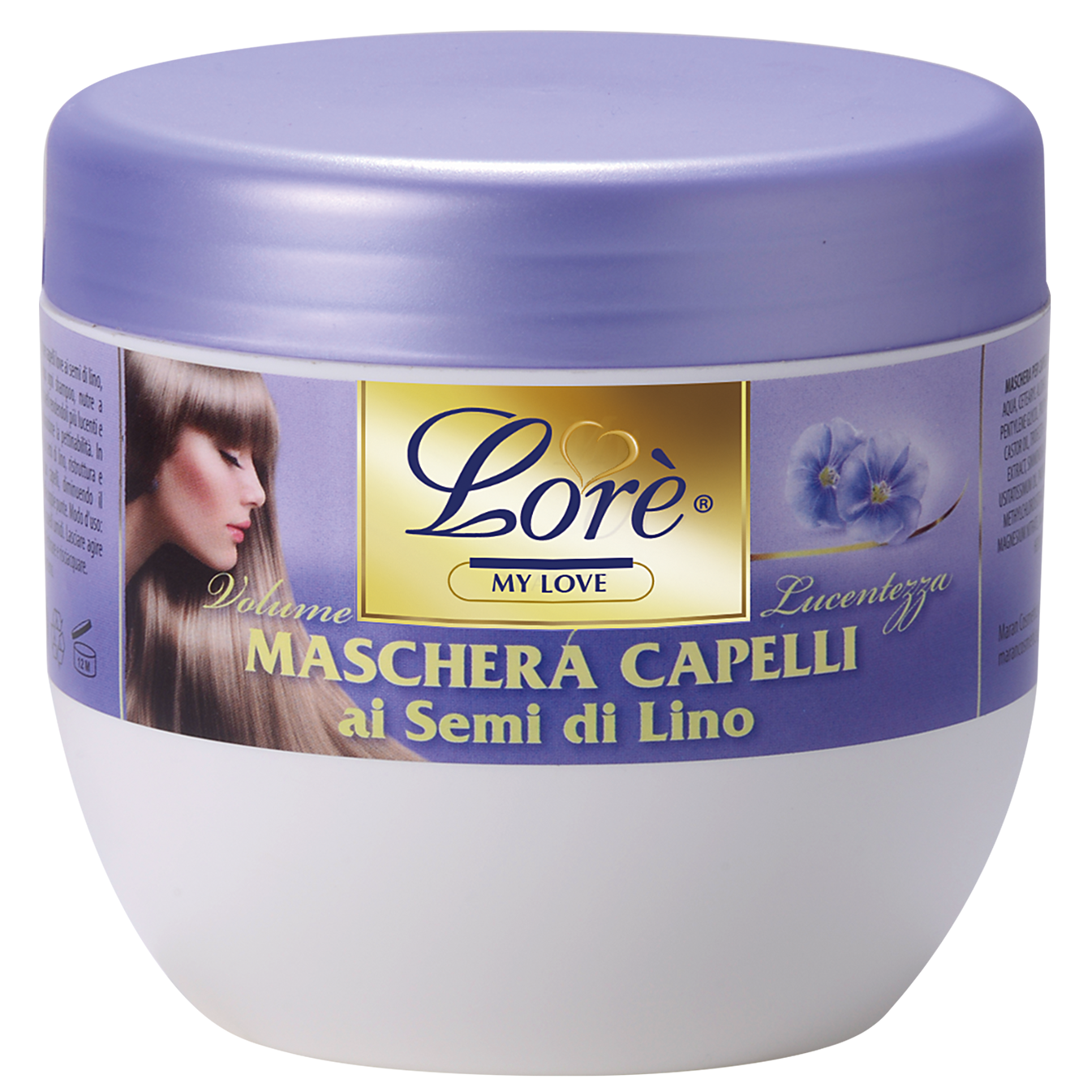 LORÈ MASCHERA CAPELLI LISCI - OLIO DI SEMI DI LINO 500ml